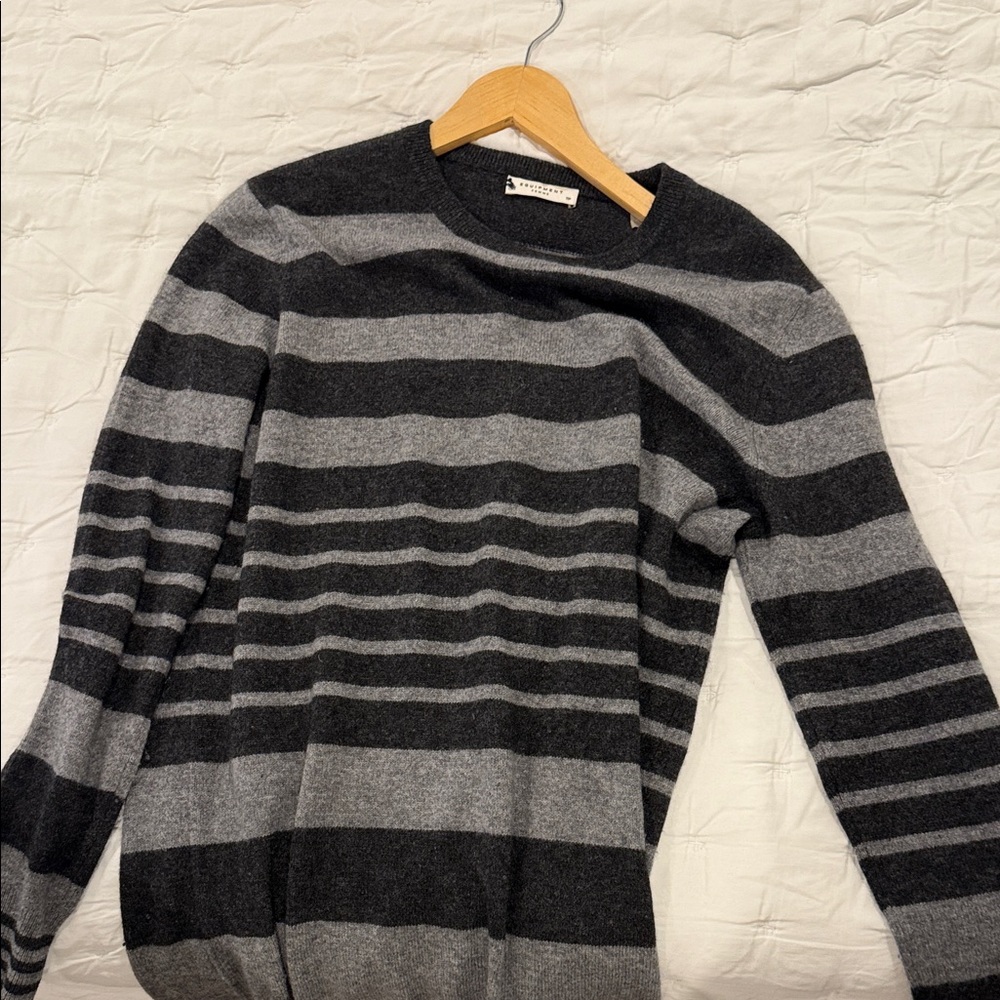 Equipment Womens Striped Sweater- Petite - great with leggings because long - Picture 2 of 4